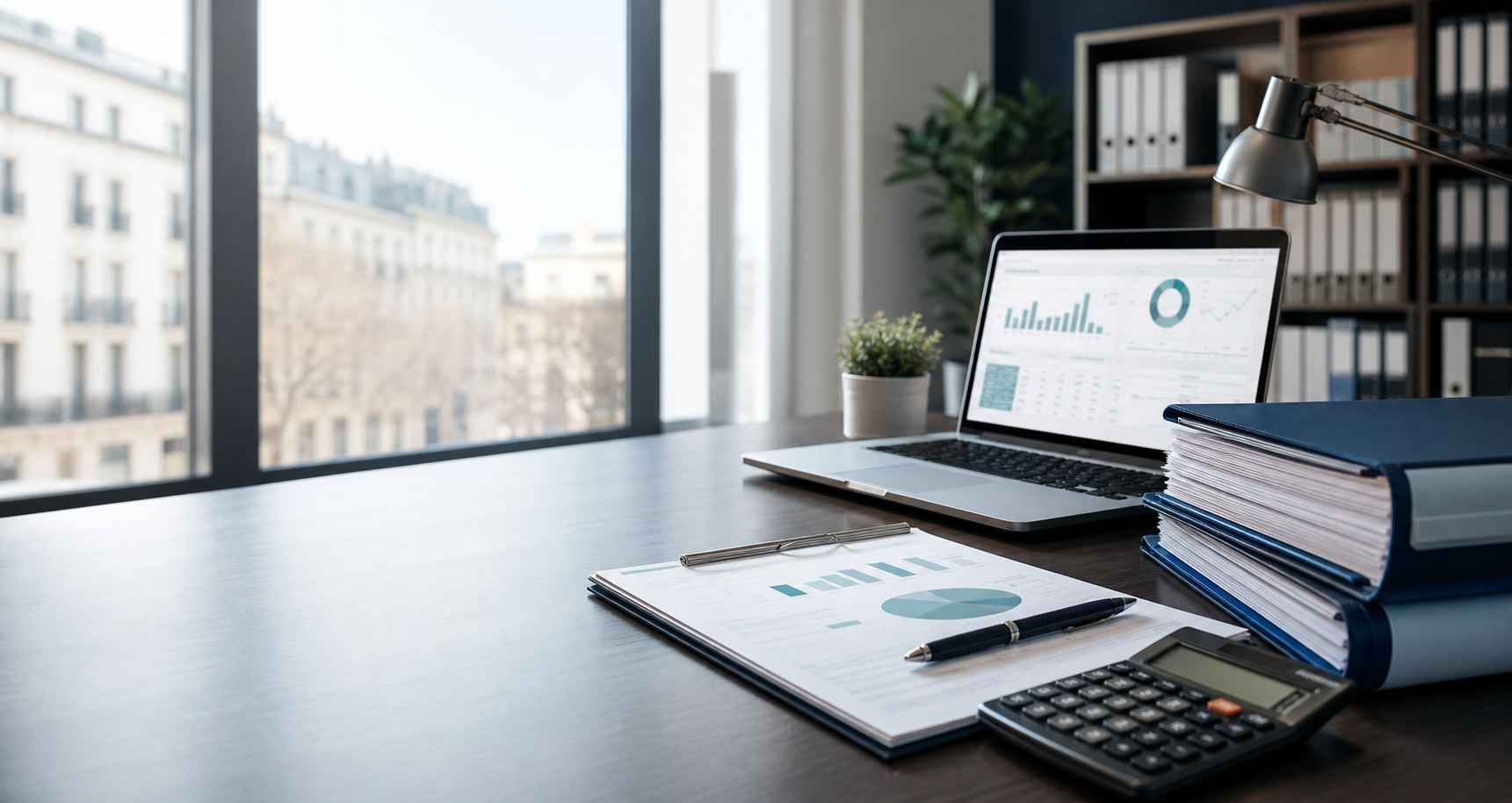 Mesa profesional de asesoria con documentacion contable